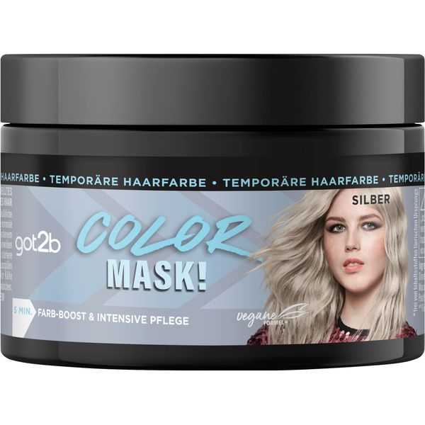 got2b Color Mask! Silber (150 ml), temporäre Haarfarbe für Farb-Boost & intensive Pflege in nur 5 Minuten, auswaschbare Haarfarbe mit pflegendem Kokos-Öl