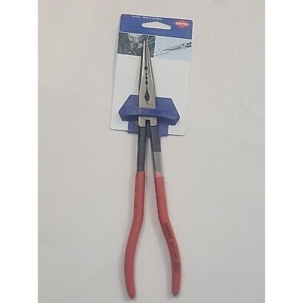 KNIPEX Long Reach Needle Nose Pliers with transverse profiles black