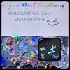 JET SHAPE~HOLOGEAPHIC SILVER GLITTER~Nail•Acrylic•Gel•Body Art•Face•Festival