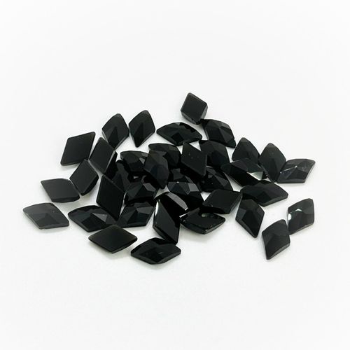 AURORA CRYSTAL LANVAS-FLAT BACK 10x6mm JET 12pcs