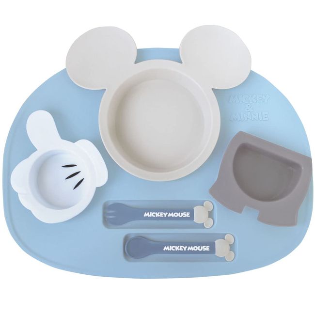 Nishiki Kasei Mickey Mouse Icon Lunch Plate B x GR Blue