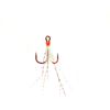 Mustad Ultra Point Dressed Round Bend Treble Hook (Pack of 2), Red Hook/Red and White Feathers, Size 4