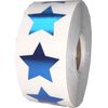 Metallic Blue Star Shape Stickers 1 Inch 500 Adhesive Labels