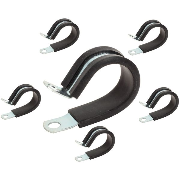 Fastronix 1" Cable Straps Rubber Cushioned Steel 6 Pack