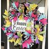 Happy Easter Gnome Bright Cheerful Deco Mesh Front Door Wreath Decor Home Decor