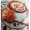3 pc Towels Set, 2 Polycotton & 1 Microfiber, COFFEE CUP, FLOWER & BEANS,Sunrise