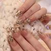 Lwenjing BY1035 Nail Tips, False Nails, 3D Nail Tips, Handmade Nail Tips, Wedding Nails, Cute, Short, Long, Nail Tips, Popular, Japanese Style, Bride Nails, Glossy, False Nails, 24 Pieces