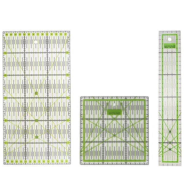 Clear Acrylic Patchwork Ruler with Double-Coloured Grid Lines - DIY Quilting Tool for Measuring and Cutting (3)