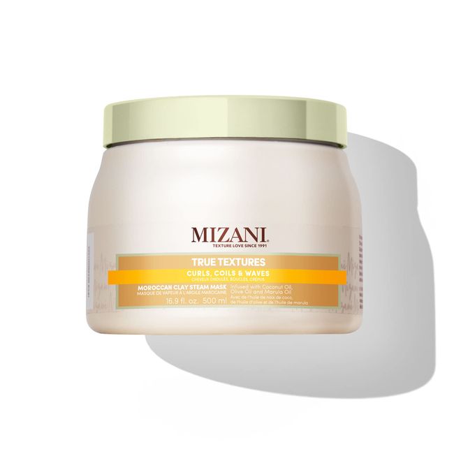 Mizani True Textures Moroccan Clay Steam Mask | Deeply Conditions & Nourishes | with Coconut Oil | for Curly Hair | 16.9 Fl Oz