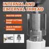 Integrated Internal & External Pipe Threading Tool, Dual-Function Pipe Thread Cutting Tool, PVC Pipe Threader, Pipe Threading Tool, 1/2'' 3/4'' Dies Electric Drill Compatible for Home Repair (2PCS)