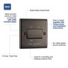 BG Electrical 3-Pole Fan Isolator Switch, Black Nickel, 2-Way, 10AX