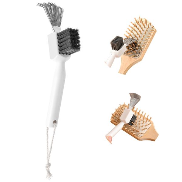 Double Action Hair Brush Cleaner Comb Cleaning Brush Hair Brush rake Hairbrush Cleaning Tool to Remove Hair Dust Stiff Bristles Metal Wire Brush Head Home and Salon Use