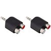 Conversion Meijin 3.5mm Stereo Mini to RCA Converter Adapter, 2 Pack AV/RCA2J-35PS(2P)