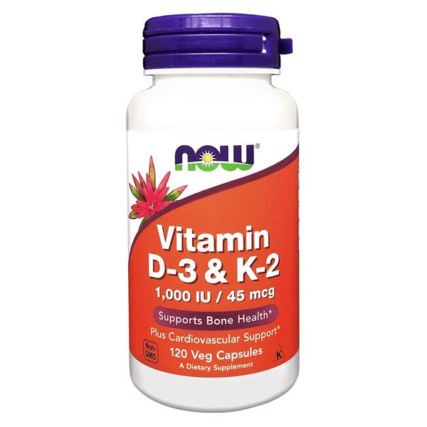 NOW Foods Vitamin D-3 & K-2 - 120 Veg Capsules