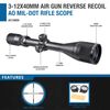 BARSKA 3-12x40 AO Airgun, Black Matte, Mil-Dot