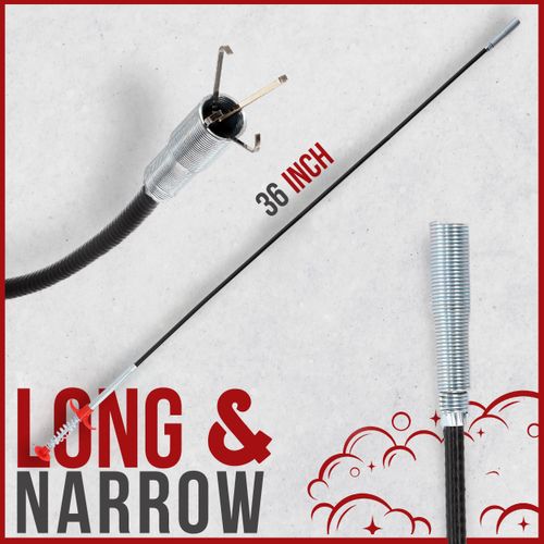 22" Snake Drain Clog Remover - Used as Hair Clog Remover for Sink, Shower, and Bathtub - Dryer Vent Cleaner, and as a Flexible Grabber Tool for Hard to Reach Places - By RAM-PRO