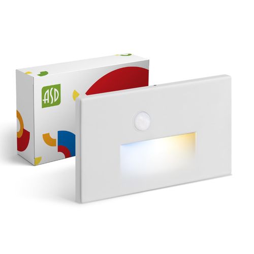 ASD LED Recessed Step Light Fixture | 3W 120LM 3000K-5000K 120V | 3CCT, Motion Sensor, Waterproof, ETL Listed | Outdoor-Indoor Stair Lamp, Tread Lighting, Staircase Spotlight | White