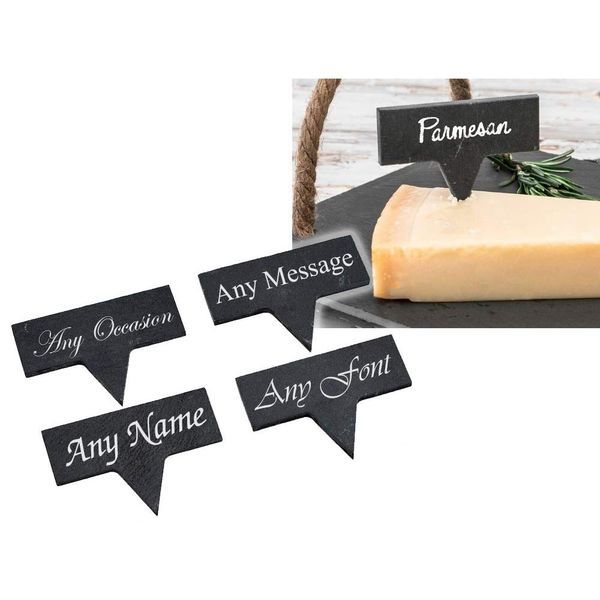Personalised Engraved Slate Cheese Marker - Set of 4