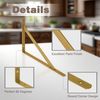 4 Pcs Gold Shelf Brackets Triangle Shelving Brackets Right Angle Wall Mounted Shelf Supporters 10 Inch