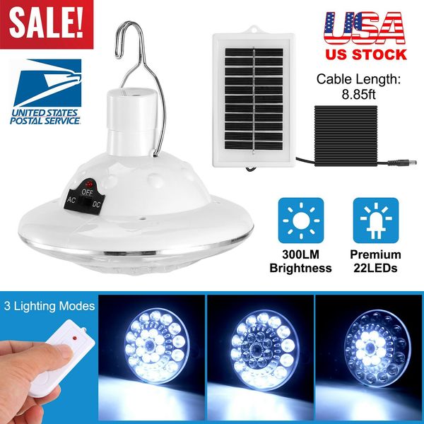 22LED Outdoor Solar Light Hooking Camping Tent Hanging Lamp With Remote Control