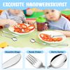 HaWare Edelstahl Kinderbesteck 8er Set (16, Einfache Linien)