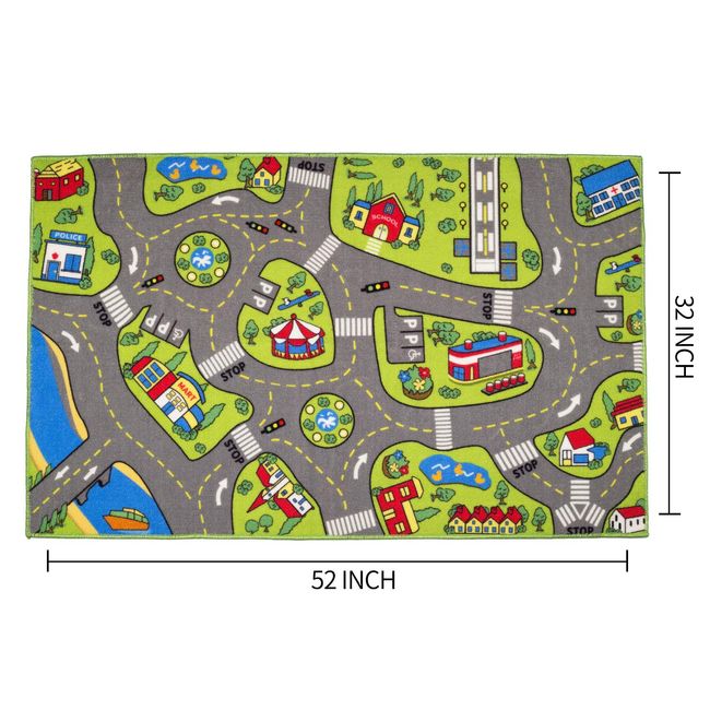 Kids Carpet Playmat Rug City Life Great for Playing with Cars and Toys -  Play Learn and Have Fun Safely - Kids Baby Children Educational Road  Traffic