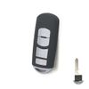BROVACS Replacement Key Shell + Uncut Blank Emergency Insert Key Compatible with MAZDA 4 Button Smart Keyless Entry Remote Key Case Fob PG538F