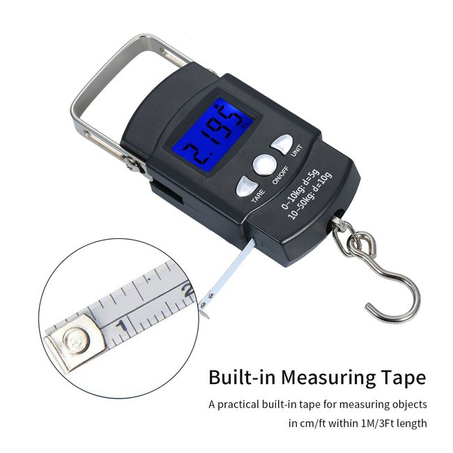 WeiHeng Portable Mini Digital Hand Held 75Kg 10g Fish Hook Hanging Scale  Electronic Weighting Luggage Scale