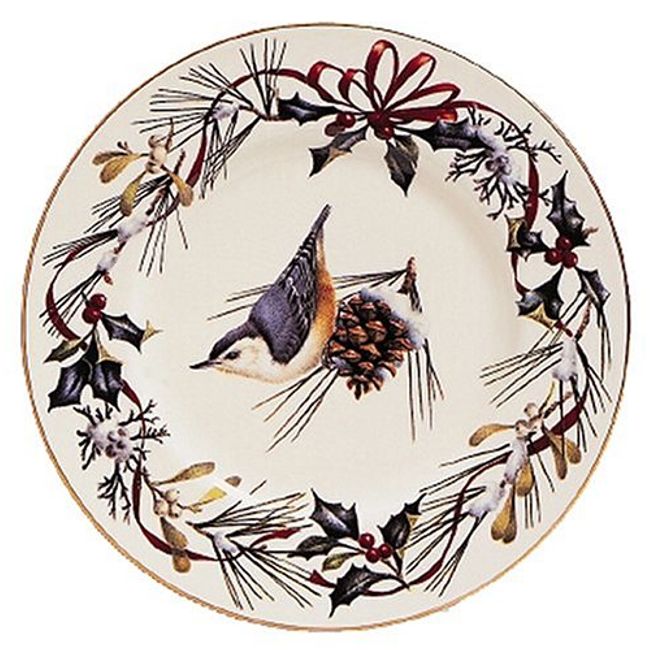 Lenox Winter Greetings Gold-Banded Nuthatch 9-Inch Accent Plate