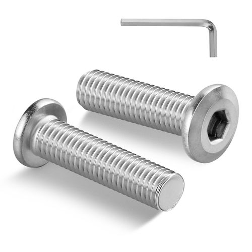BNUOK 1/4-20 Bolt, 20Pcs 1/4-20 x 1-1/4" Flat Head Hex Socket Cap Screws, 304 Stainless Steel 18-8 Furniture Bolts, Full Thread (with Hex Spanner)