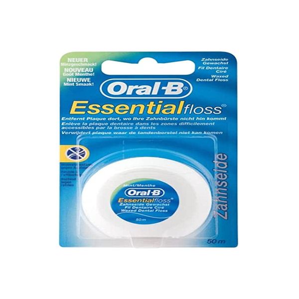 Oral-B Essentialfloss Dental Floss Mint Waxed 50 m White