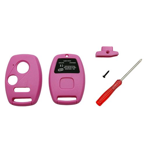 Key Fob Shell Case Replacement for Honda Accord Crosstour Civic Odyssey Fit CR-V CR-Z Key Fob Cover with Screwdriver (Pink)