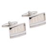 Personalised Rectangular M O P Cufflinks with up to 3 Initials, Gift Boxed