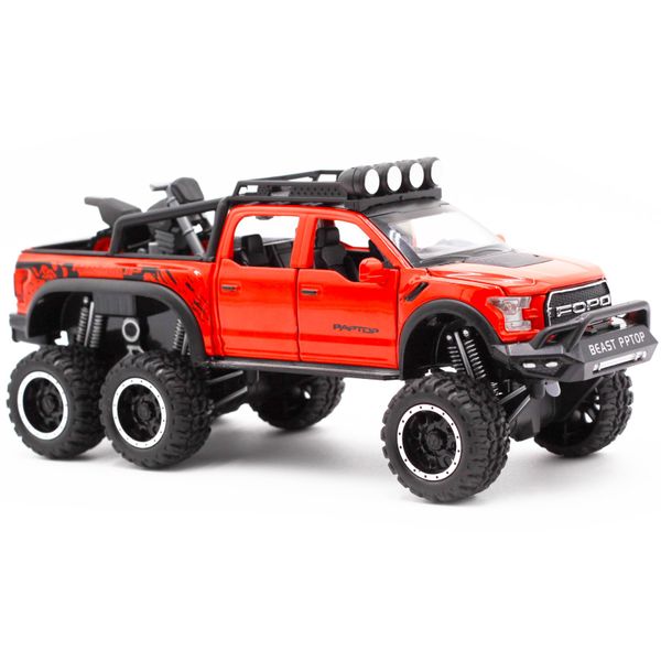 Qcar Pickup Truck Vehicles Toys, Diecast Metal Model Car Toys, Toy Trucks for Kids (Red)