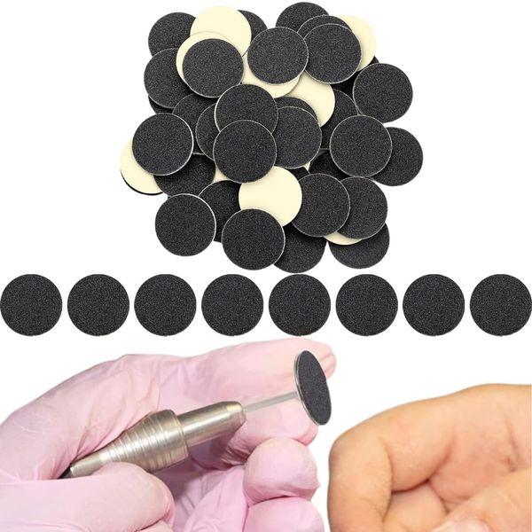 EYVRPAU 100 pcs Metall Nail Drills Foot Files Replacement Sanding Discs for Dead Skin Callus Cuticle Remover Manicure Pedicure Sanding Discs (80#180#)