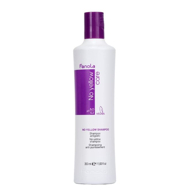 Fanola No Yellow Purple Shampoo 350ml for Blonde Gray Lightened Decolored Hair