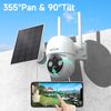 2PCS 4MP Wireless Solar Camera Outdoor Security Camera WiFi Solar Battery Camera