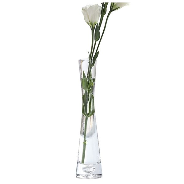 20cm Height Glass Flower Vase Clear Decorative Bud Vase Single Stem Vases for Home Wedding Office Christmas Decor