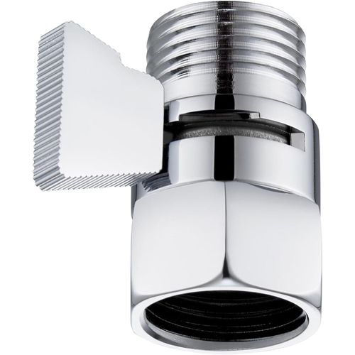 AQUADIAI Water Flow Control Valve, Brass Shut Off Valve for Dual Shower Faucet, RV Shower Head with Hose Flow Restrictor, Chrome