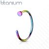 PiercedOff Rainbow PVD over Titanium Nose Ring - Thickness 20GA (0.8mm) / Diameter 8mm