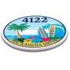 Surfboard Surfing Themed Ceramic Circle Address Sign