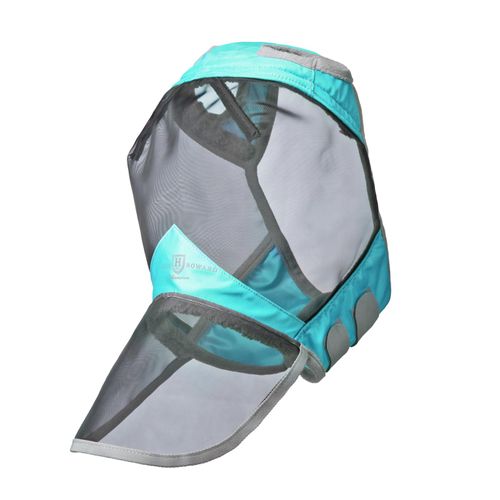 Harrison Howard CareMaster Pro Luminous Horse Fly Mask Large Eye Space Full Face Standard with Nose No Ears Summer Mint M