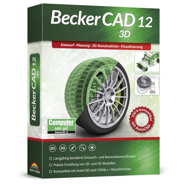 BeckerCAD 12 3D - CAD-Software und 3D-Zeichenprogramm für Architektur, Maschinenbau, Modellbau und Elektrotechnik - kompatibel mit AutoCAD - Programm für Windows 11, 10, 8, 7