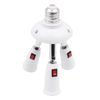 WANGCL 3 in 1 Adjustable E27 to E27 Base Light Bulb Adapter AC 220V Light Socket Splitter with Switch