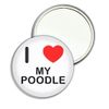 I Love My Poodle - 55mm Round Compact Mirror