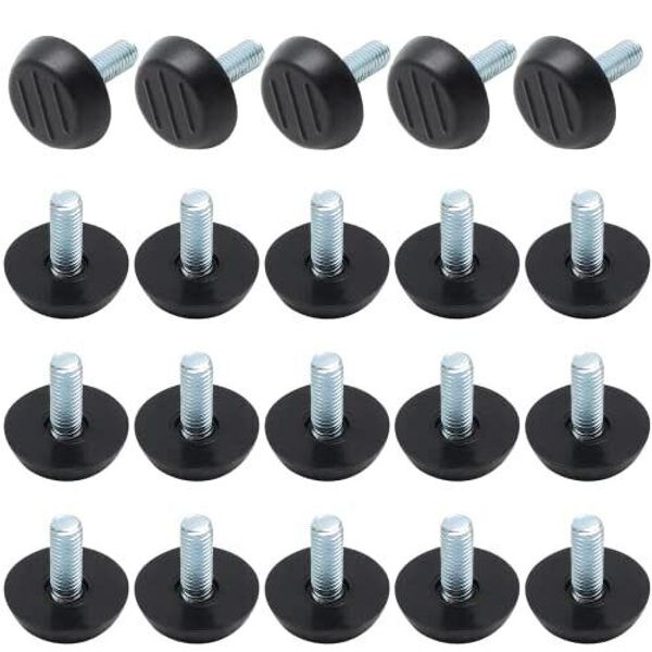 20 Pcs M6 Adjustable Furniture Levelers Screw On Furniture Glide Leveling