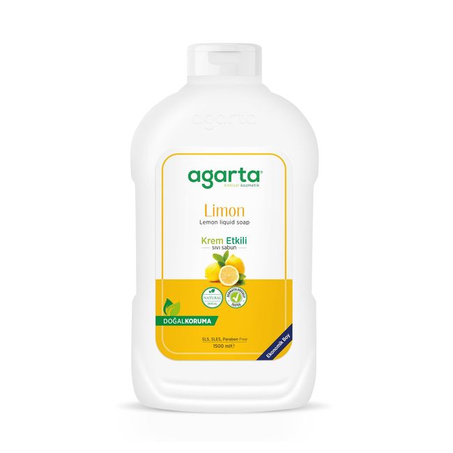 Agarta Doğal Krem Etkili Sıvı Sabun Limon 1500 ml