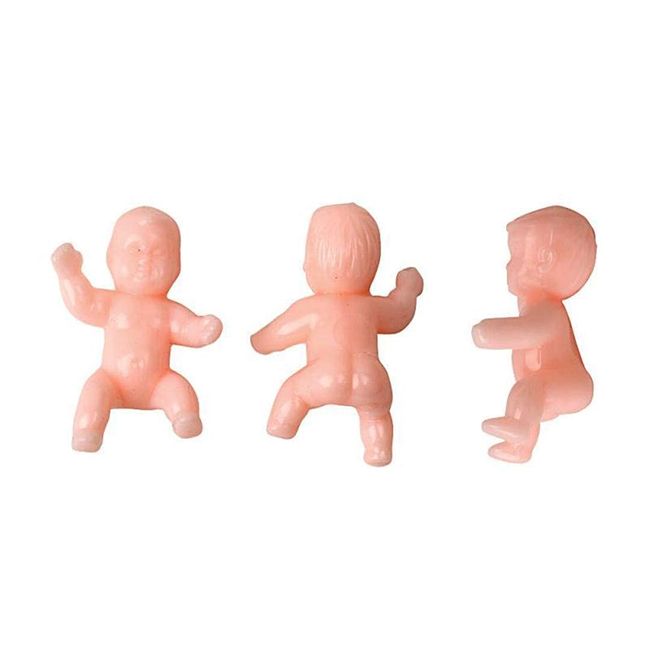 Lot of 6 Tiny Baby Figurines 1 Inch Small Babies Baby Shower Ice Cubes King  Cake