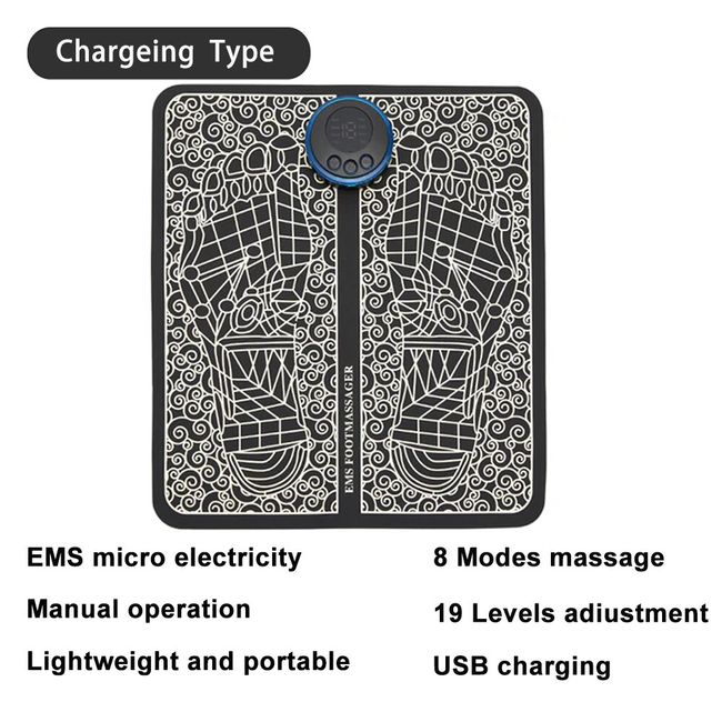 19 Level EMS Electric Foot Massager Pad Blood Circulation Muscle