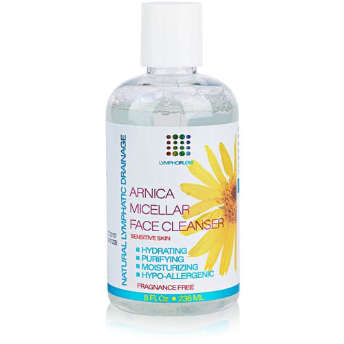 Arnica Montana Micellar Cleansing Water, Facial Cleanser & Makeup Remover, Suitable for All Skin Types, Use for Natural Lymphatic Drainage, Reduces Face Puffiness, Daily Skin Care, 8 Fl Oz